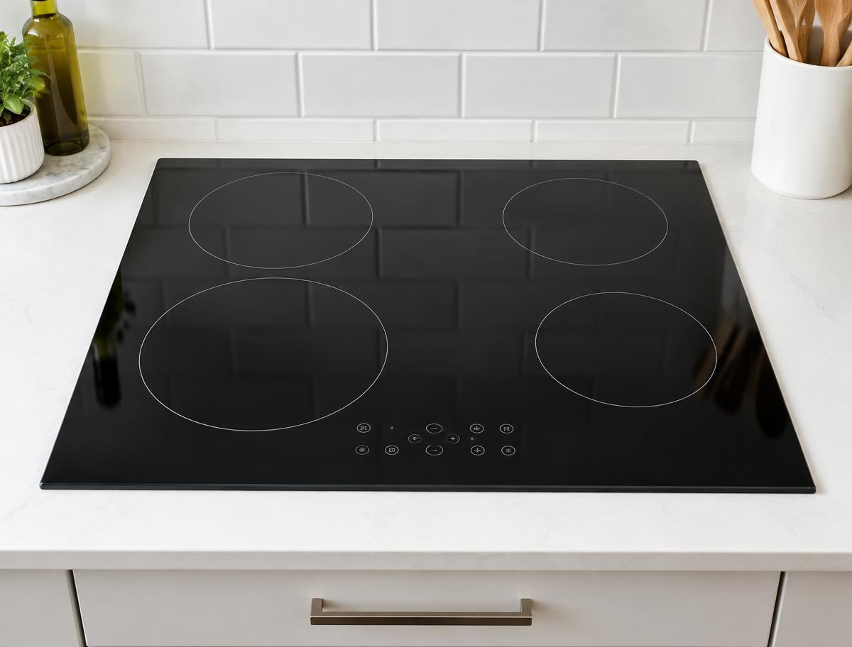Kitchen stovetop after cleaning